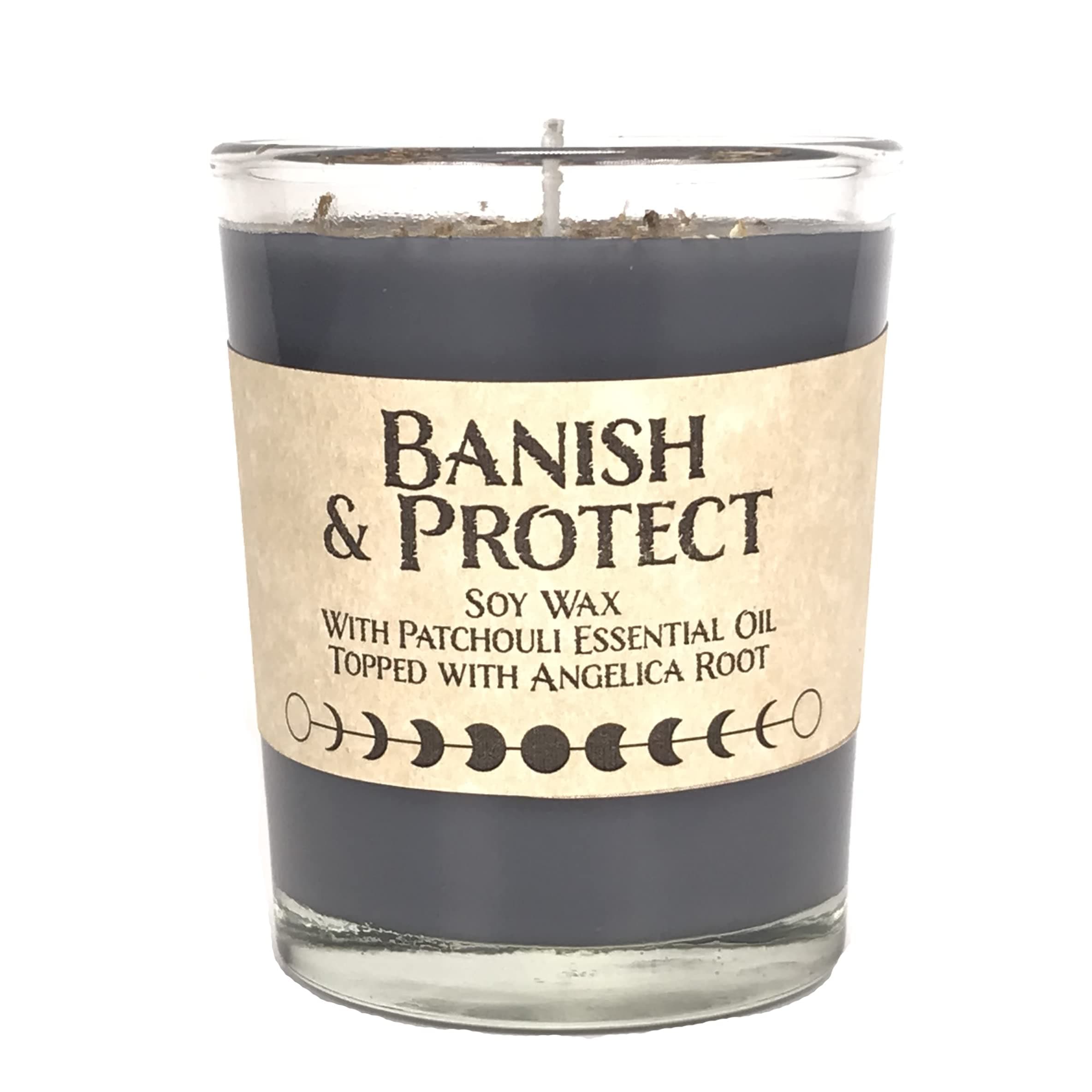 Lemurian Moon Soy Candle with Patchouli & Angelica for Spells & Protection