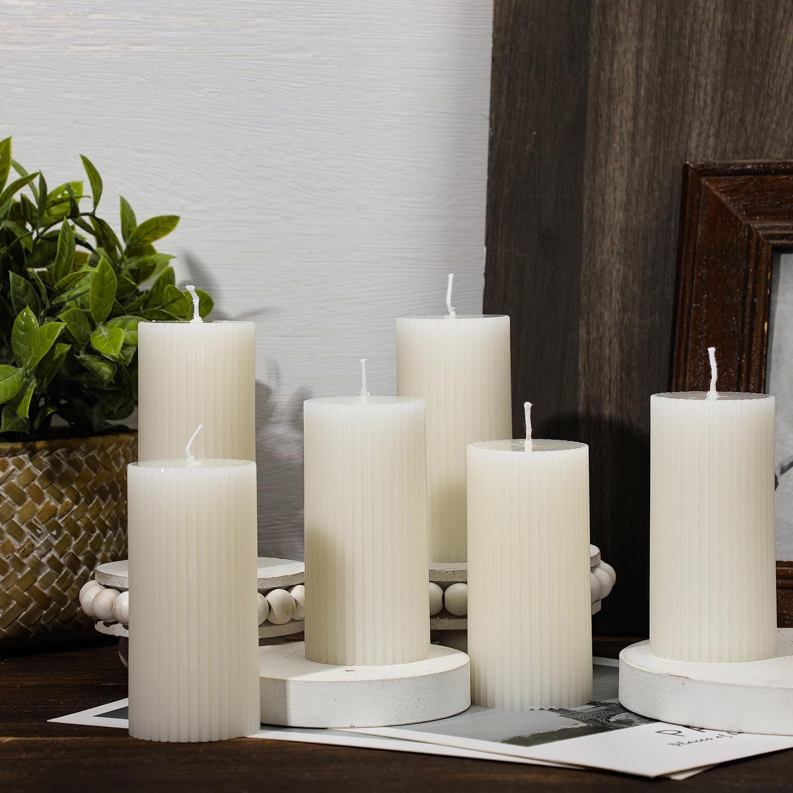 Minimalist Decorative Candles Column for Bedroom Wedding (White)