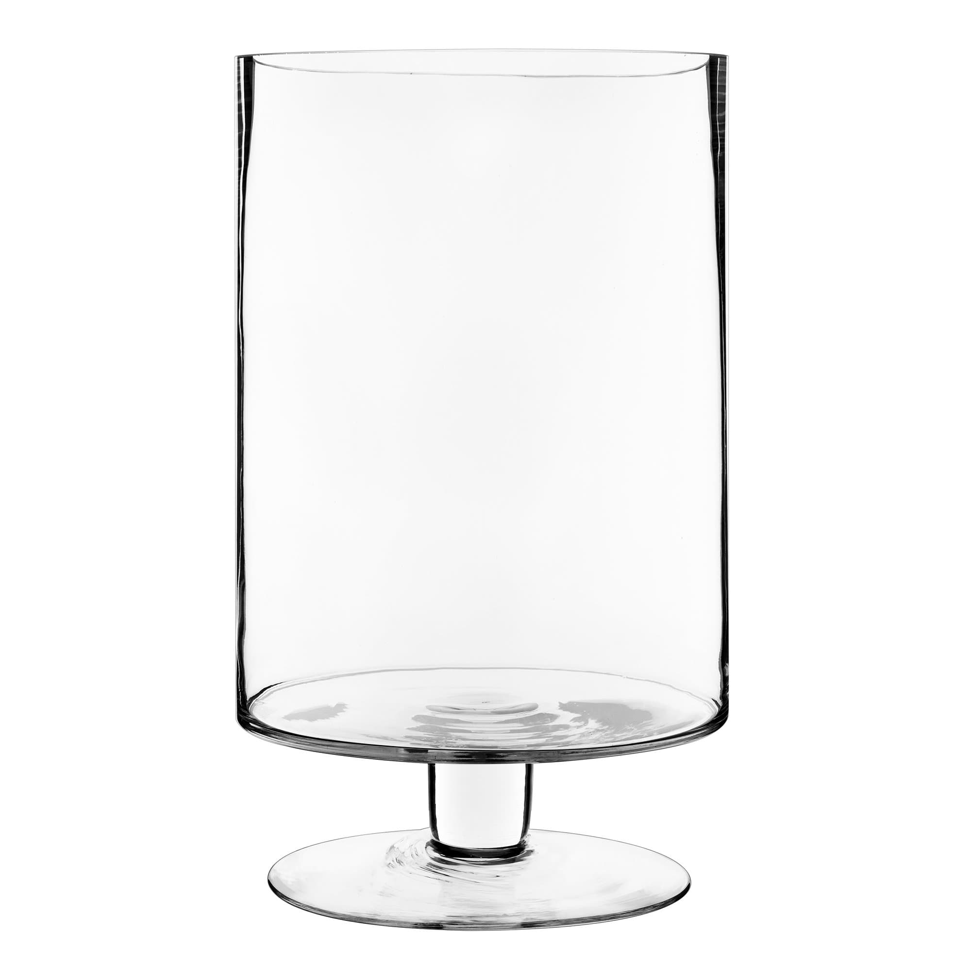 CYS EXCEL Glass Hurricane Candle Holder | Multiple Size Stemmed Centerpieces