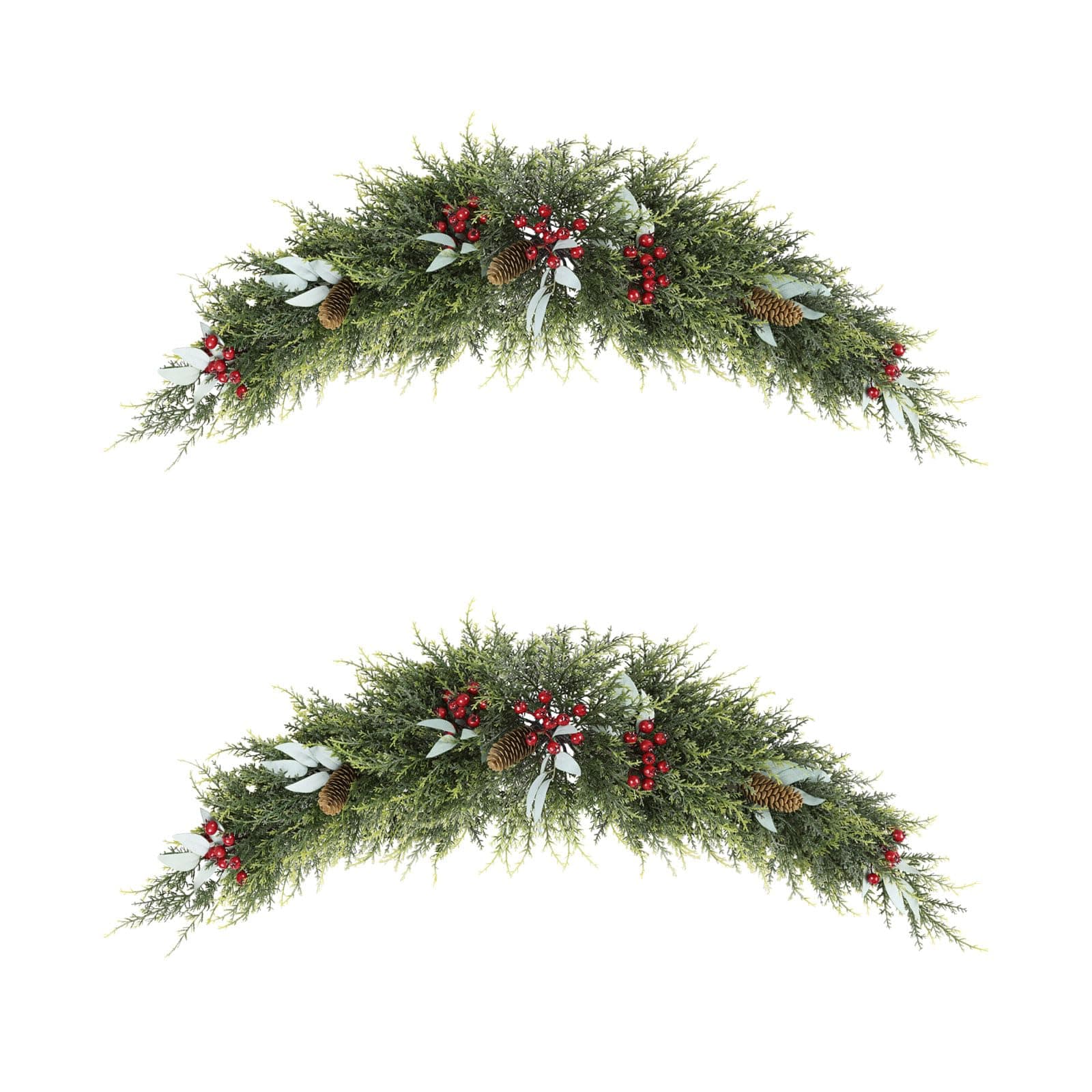 U'Artlines 43" Artificial Pine Cone & Berry Swag for Door & Home Decor