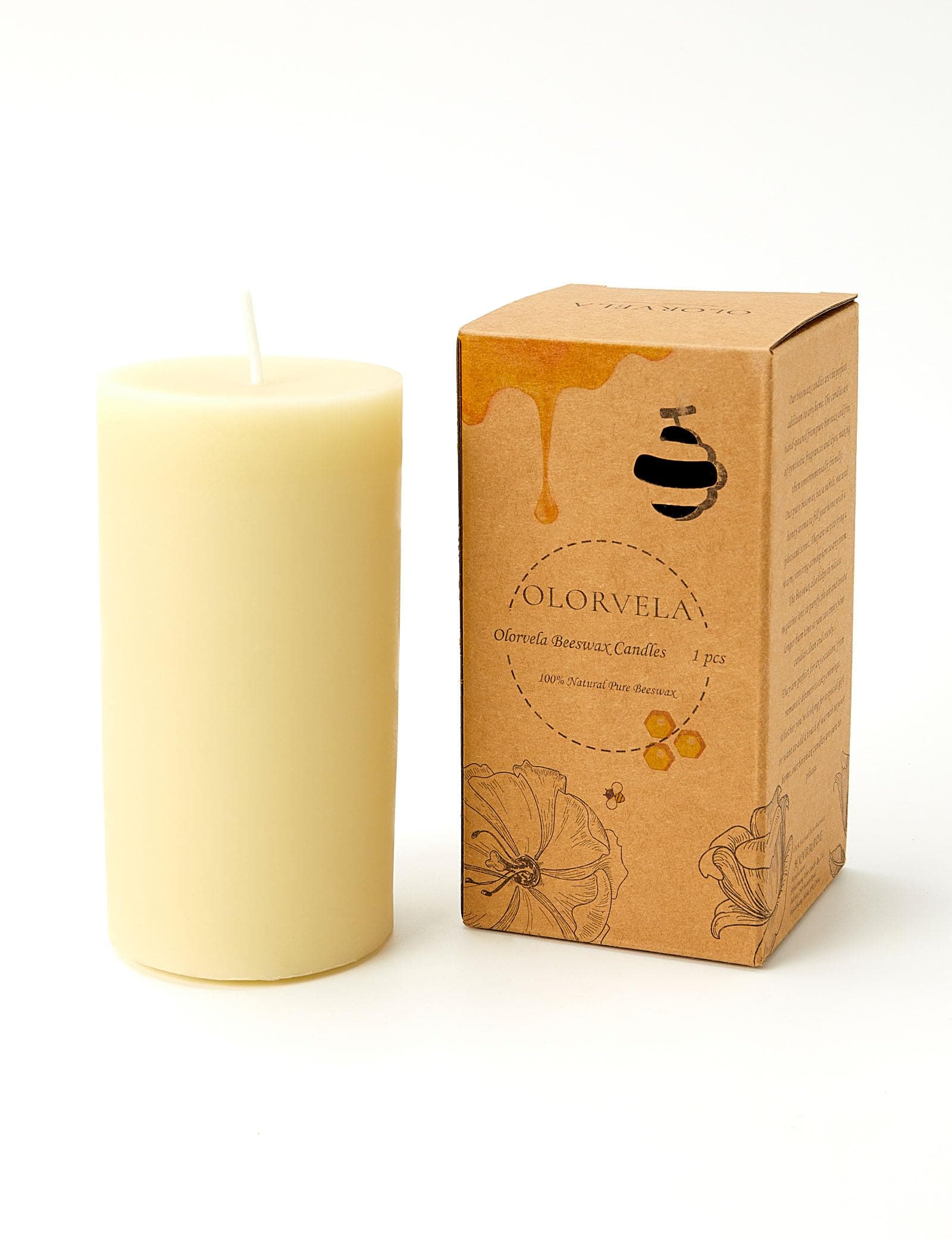 White Beeswax Pillar Candles 2x4inch Home Decor Clearance