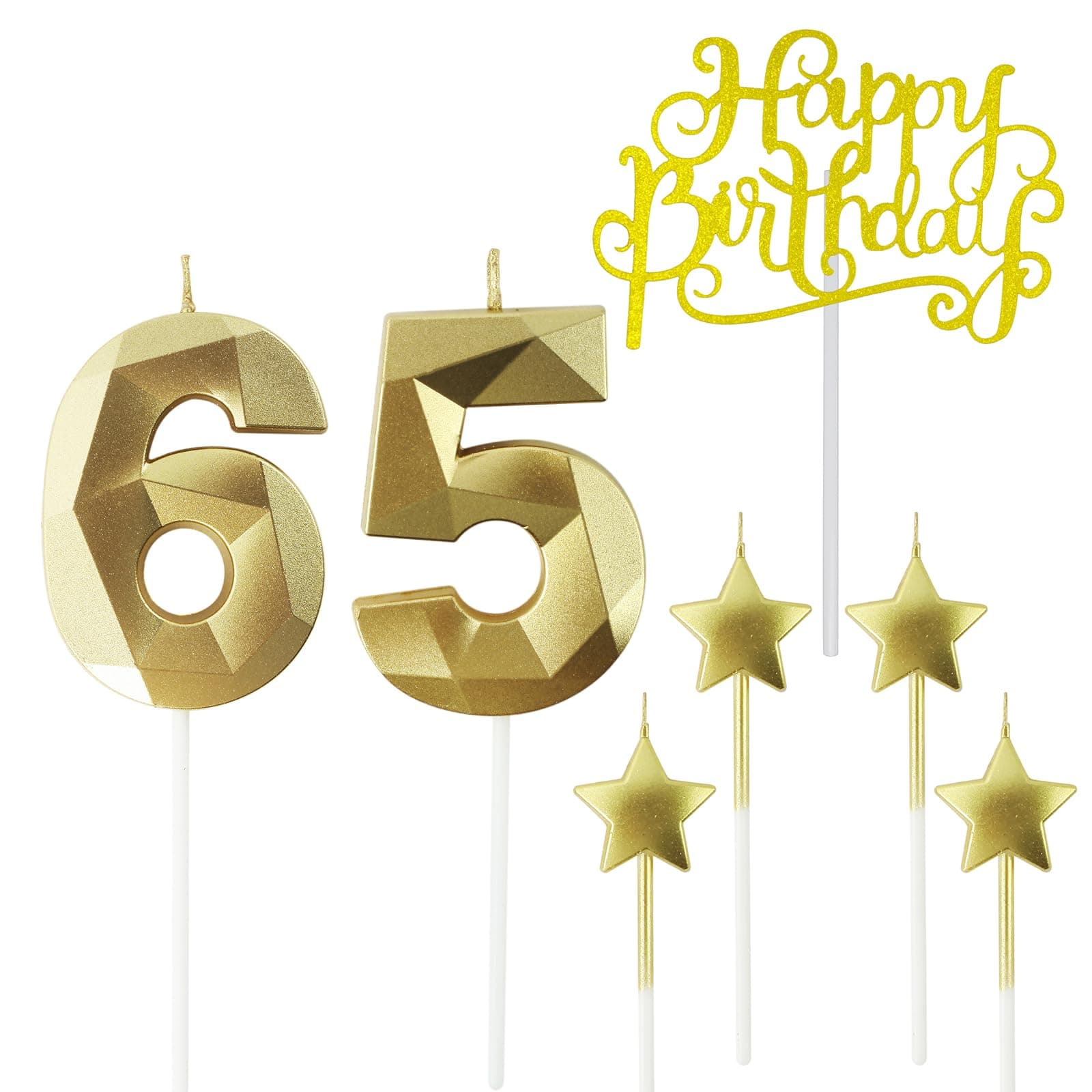 Personalized 3D Diamond Shaped Birthday Candles
