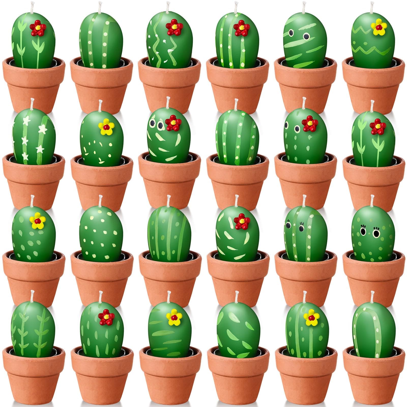 Shihanee 24 Pack Succulent Candles - Cactus Candles for Baby Shower, Birthday, Wedding Party Favors
