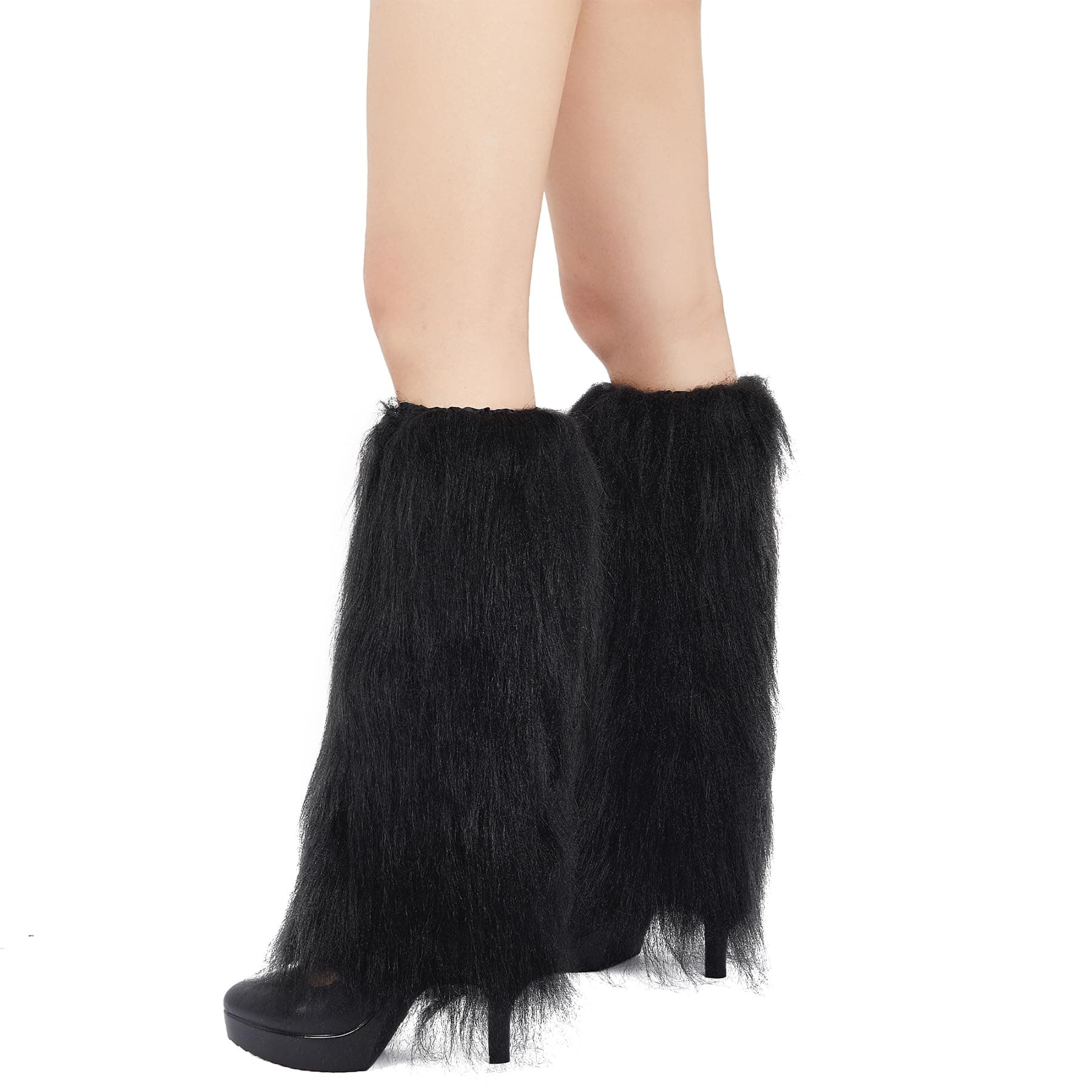 Zando Women's Soft Fur Leg Warmers Fluffy Boot Cuffs for Winter