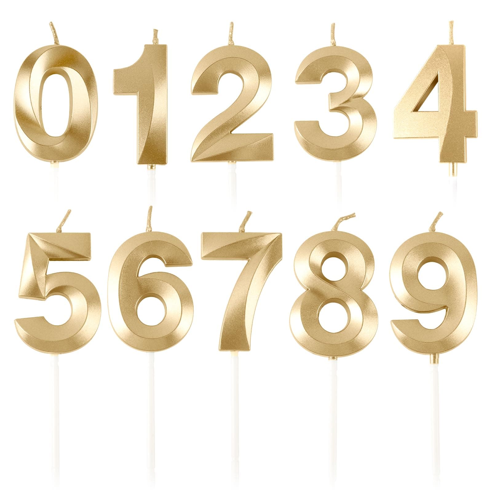 BEAN LIEVE Number Birthday Candles (Champagne Gold)