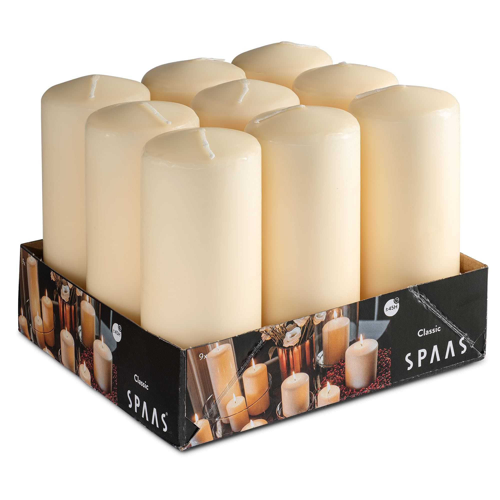9 Pack 6 Inch Large Ivory Dripless Pillar Candles for Home Décor