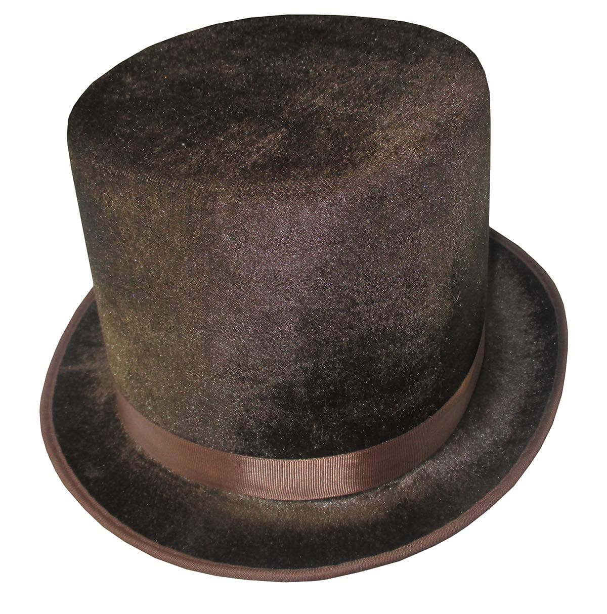 Dickens Era Roaring 20s Formal Velvet Top Hat Brown Magician Accessory