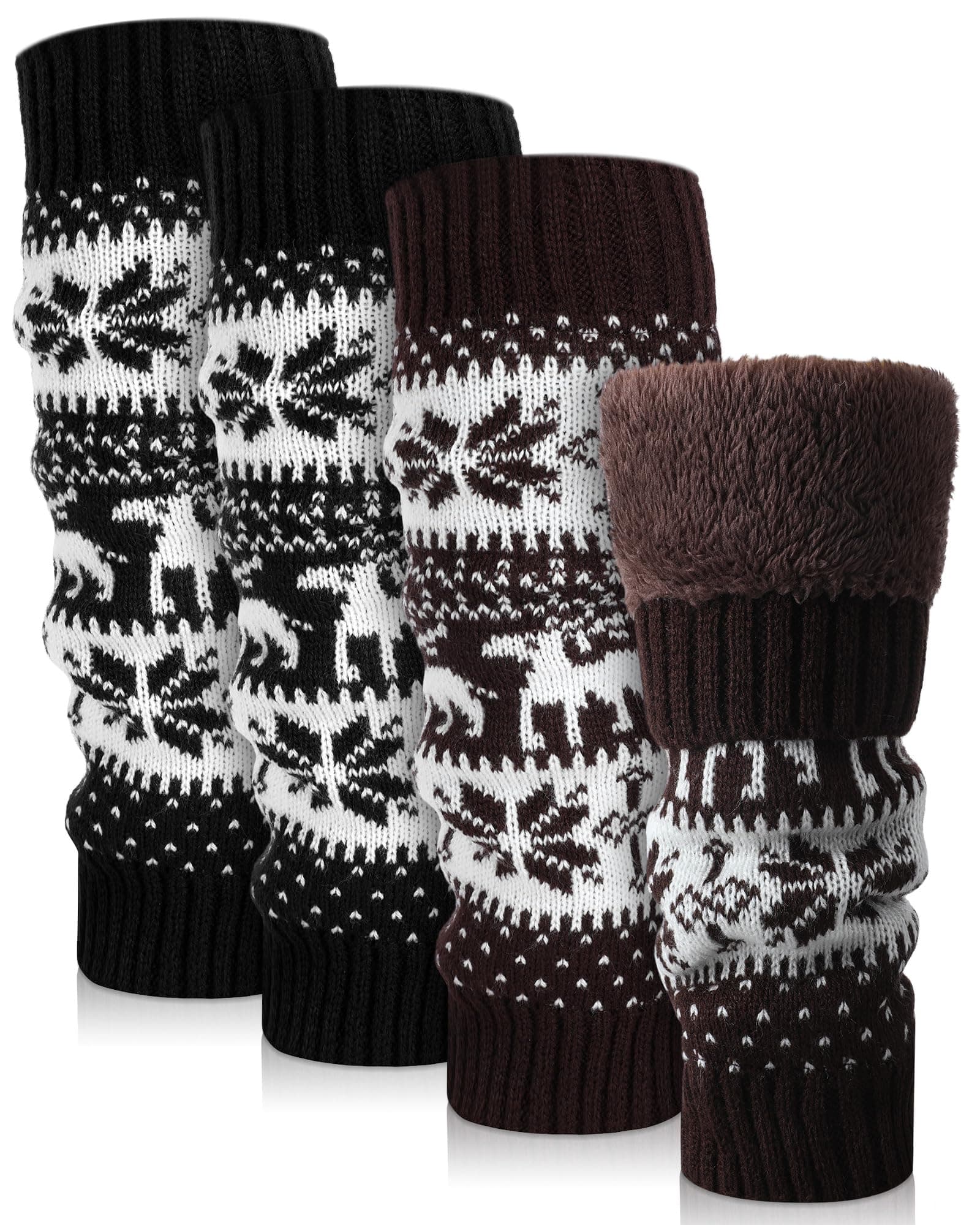Winter Fleece Lined Leg Warmer for Women - Vintage Long Socks