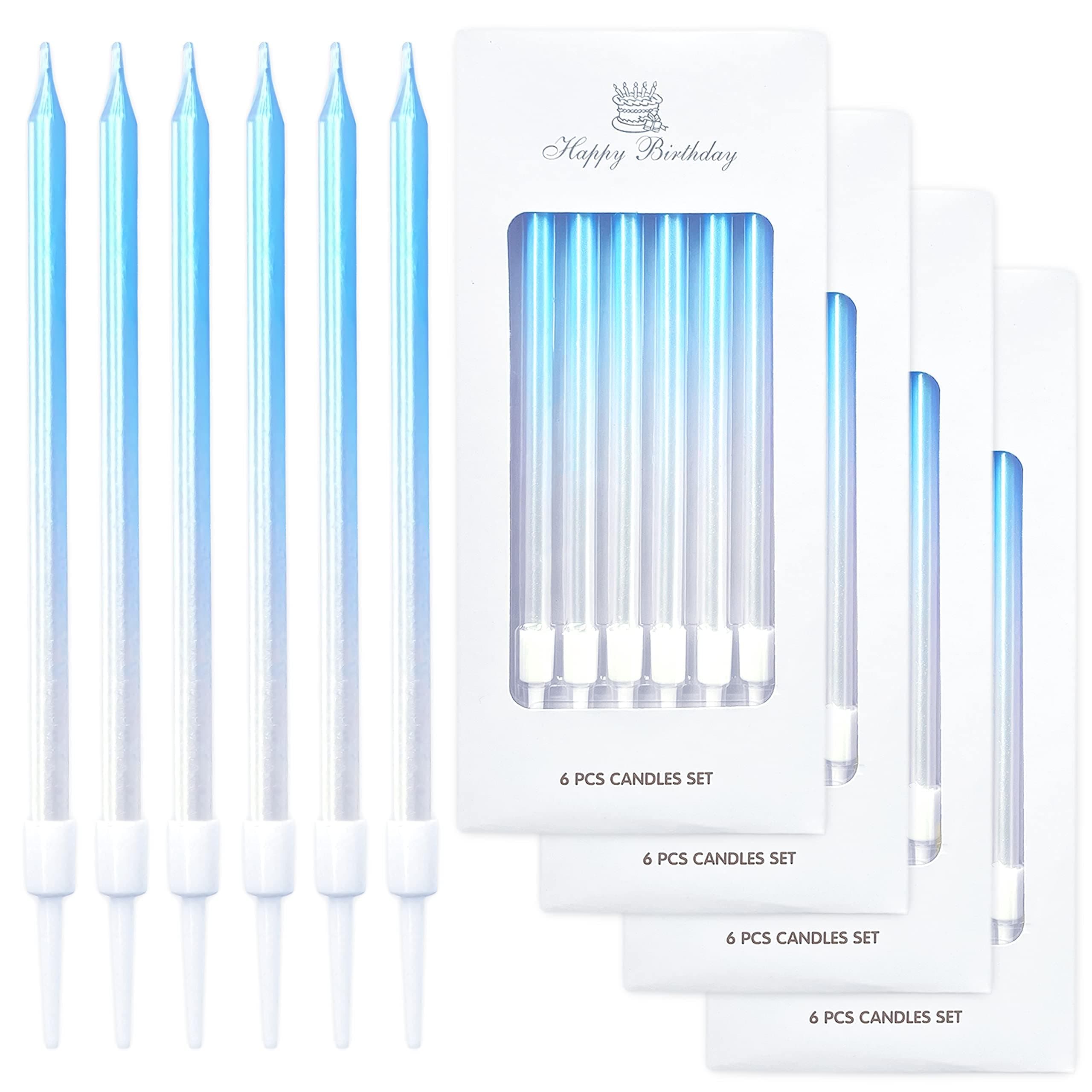 Gradient Blue Birthday Candles for Birthday Celebration