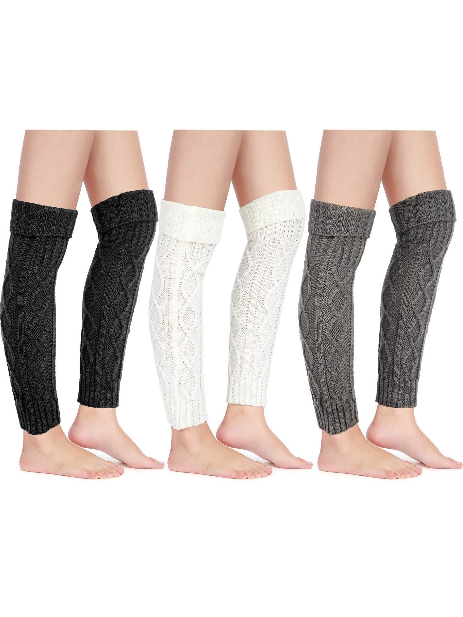 Satinior Women's Cable Knit Leg Warmers for Winter