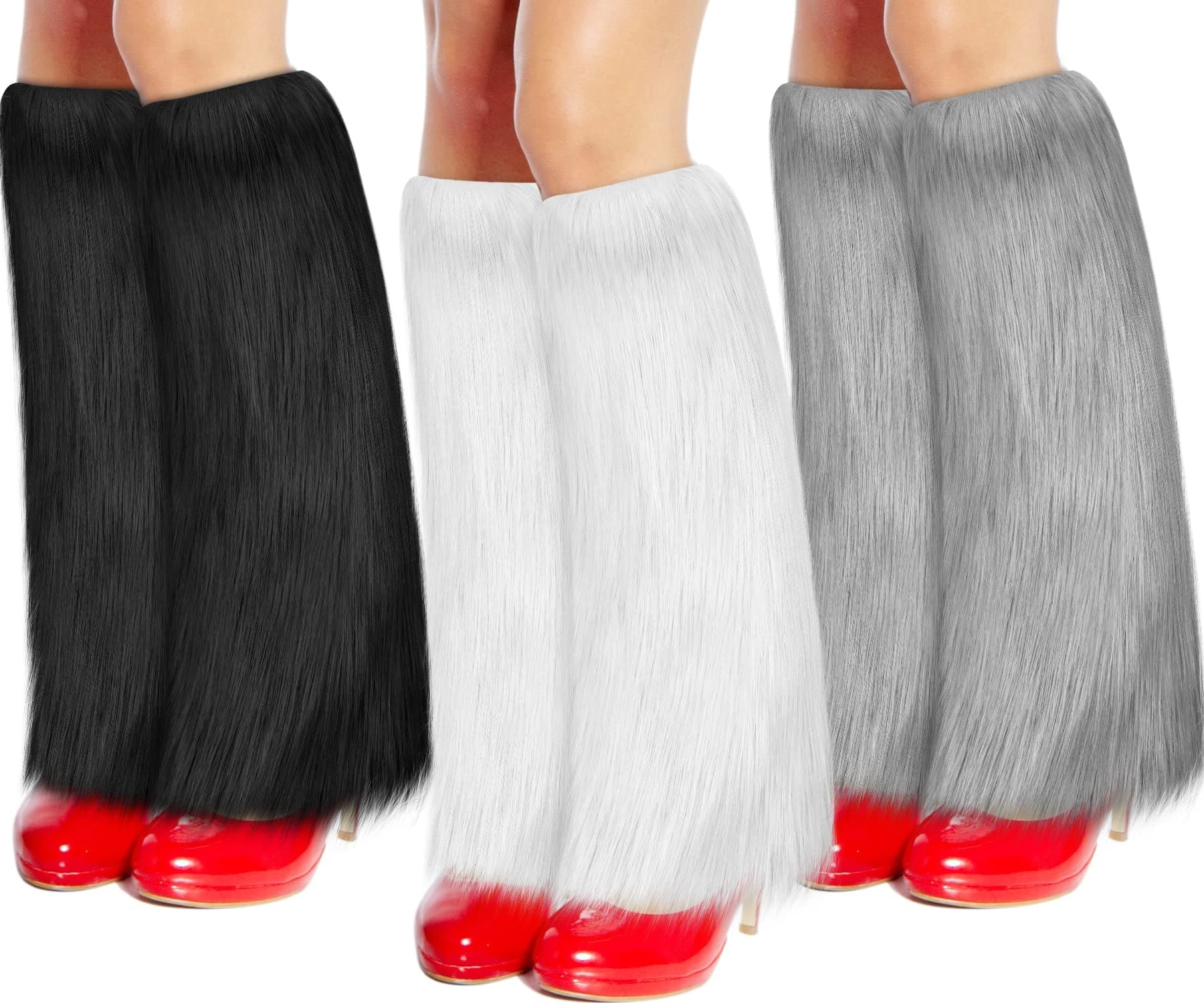 Vicenpal Soft Faux Fur Leg Warmers - Women's Winter Festival Wear