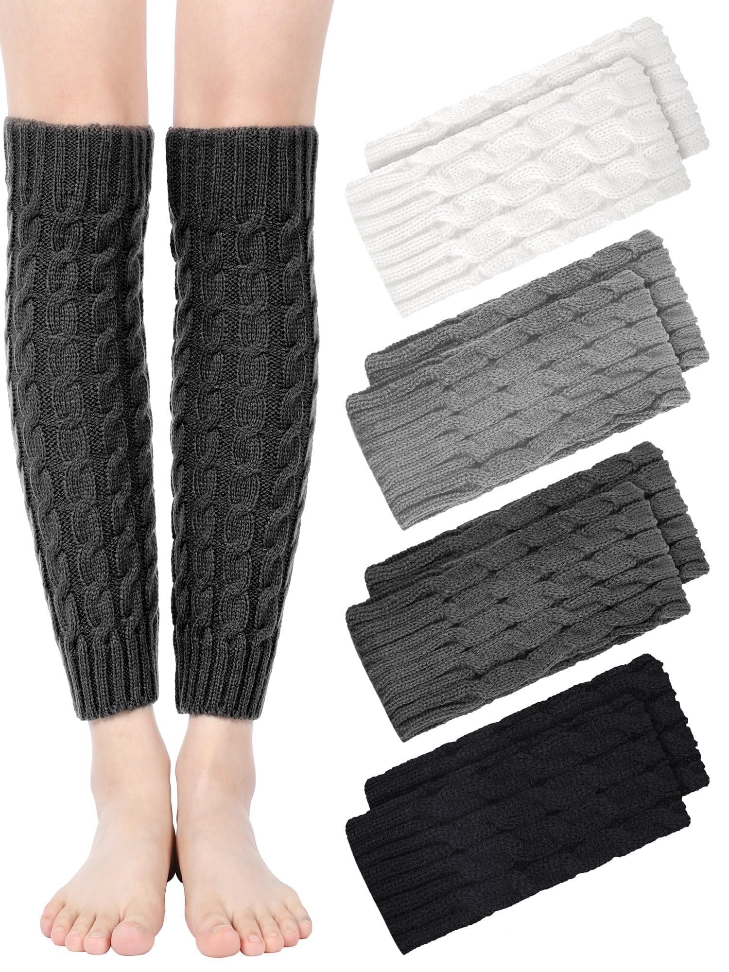 Geyoga Women's Long Winter Leg Warmers Cable Knit Boot Socks