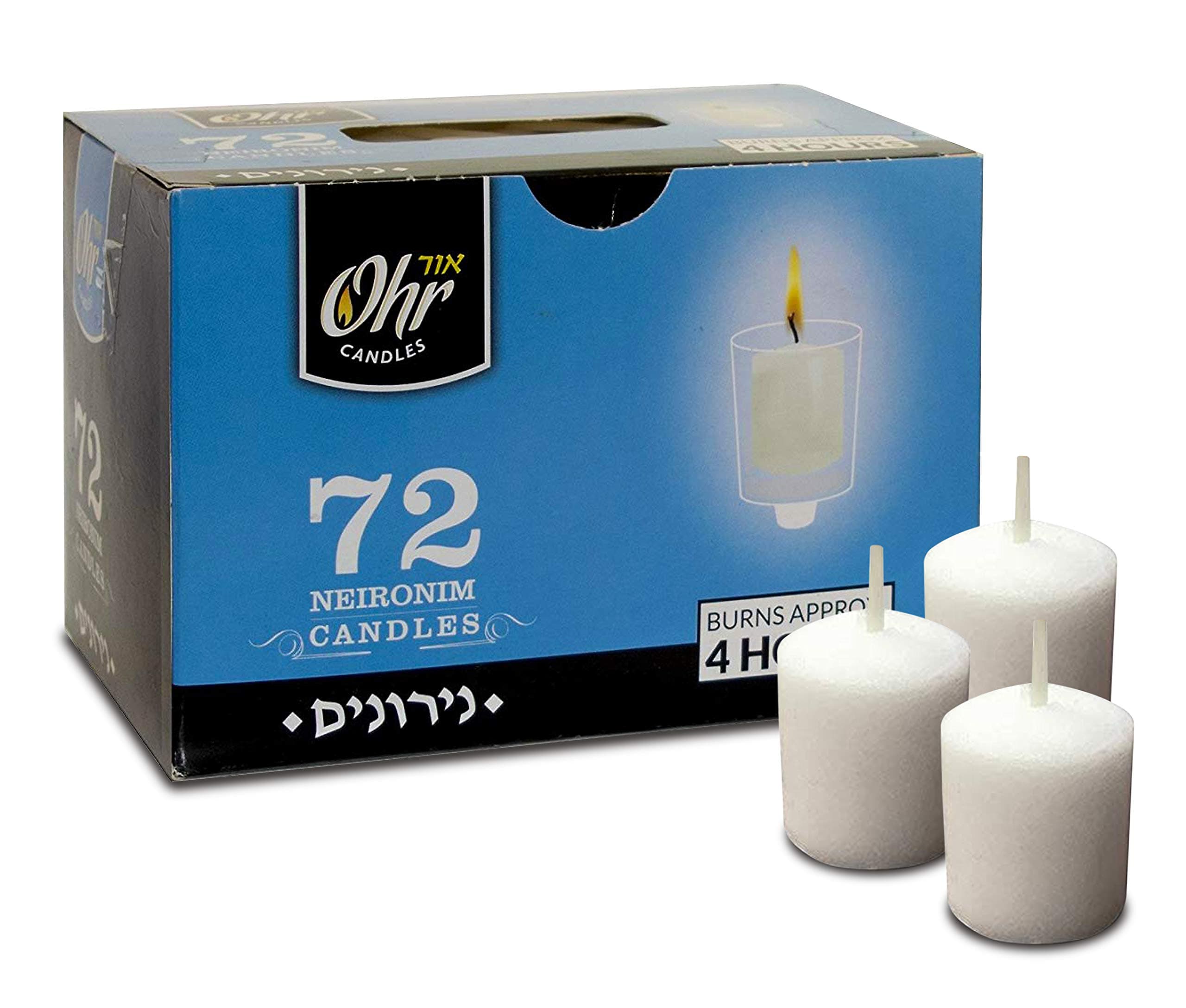 Ohr 4 Hour Neironim Shabbat Votive Candles, 72 Count