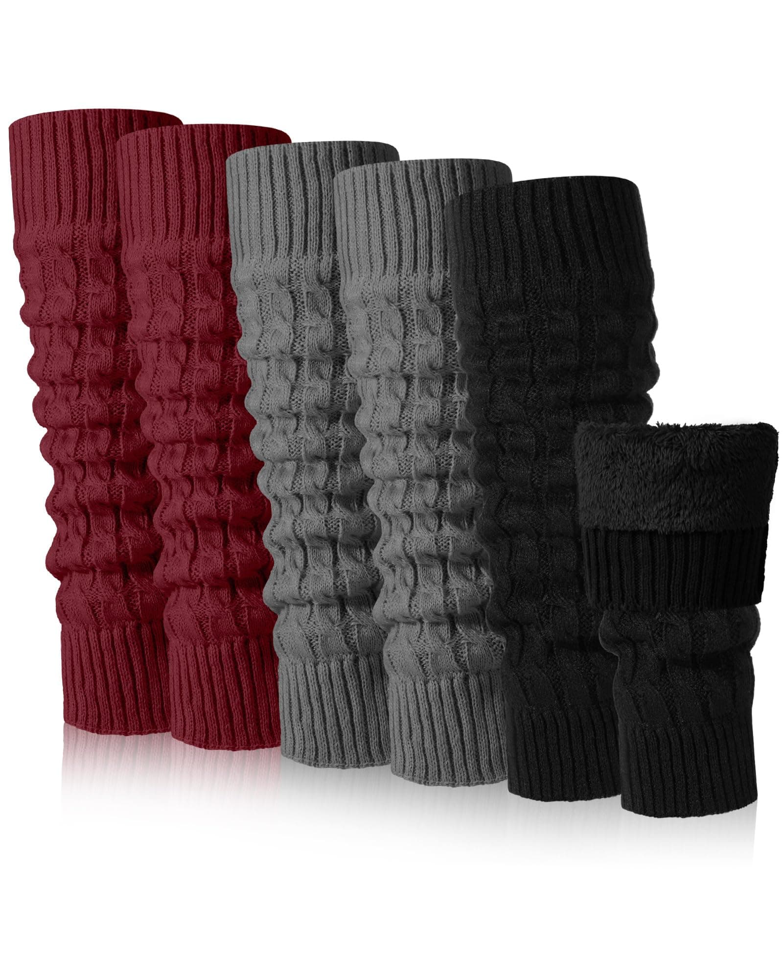 Chuarry Women's Winter Fleece-Lined Leg Warmers for Skating and Everyday Wear