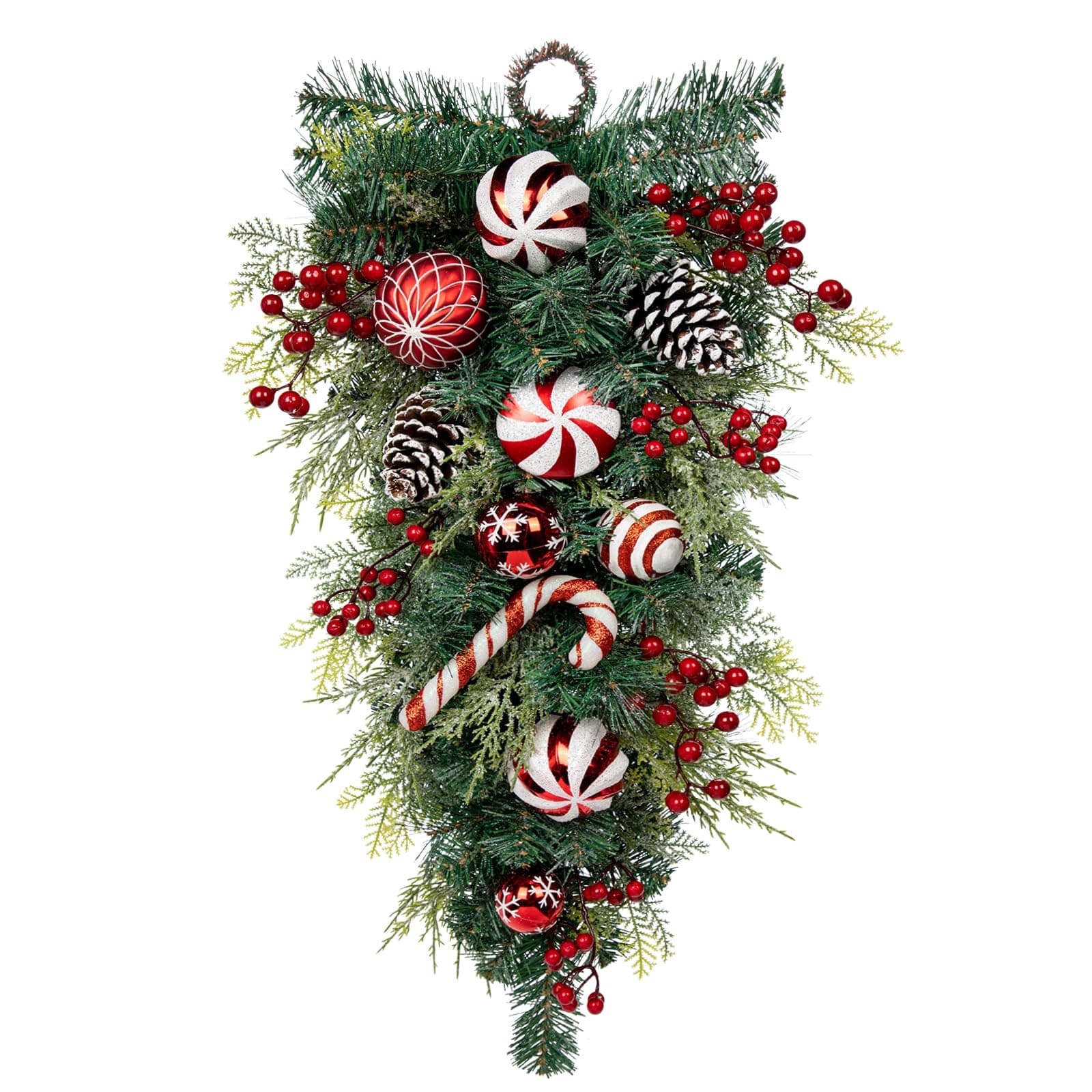 30" Artificial Winter Swag Garland with Pine Cones & Berry Clusters for Holiday Decoration