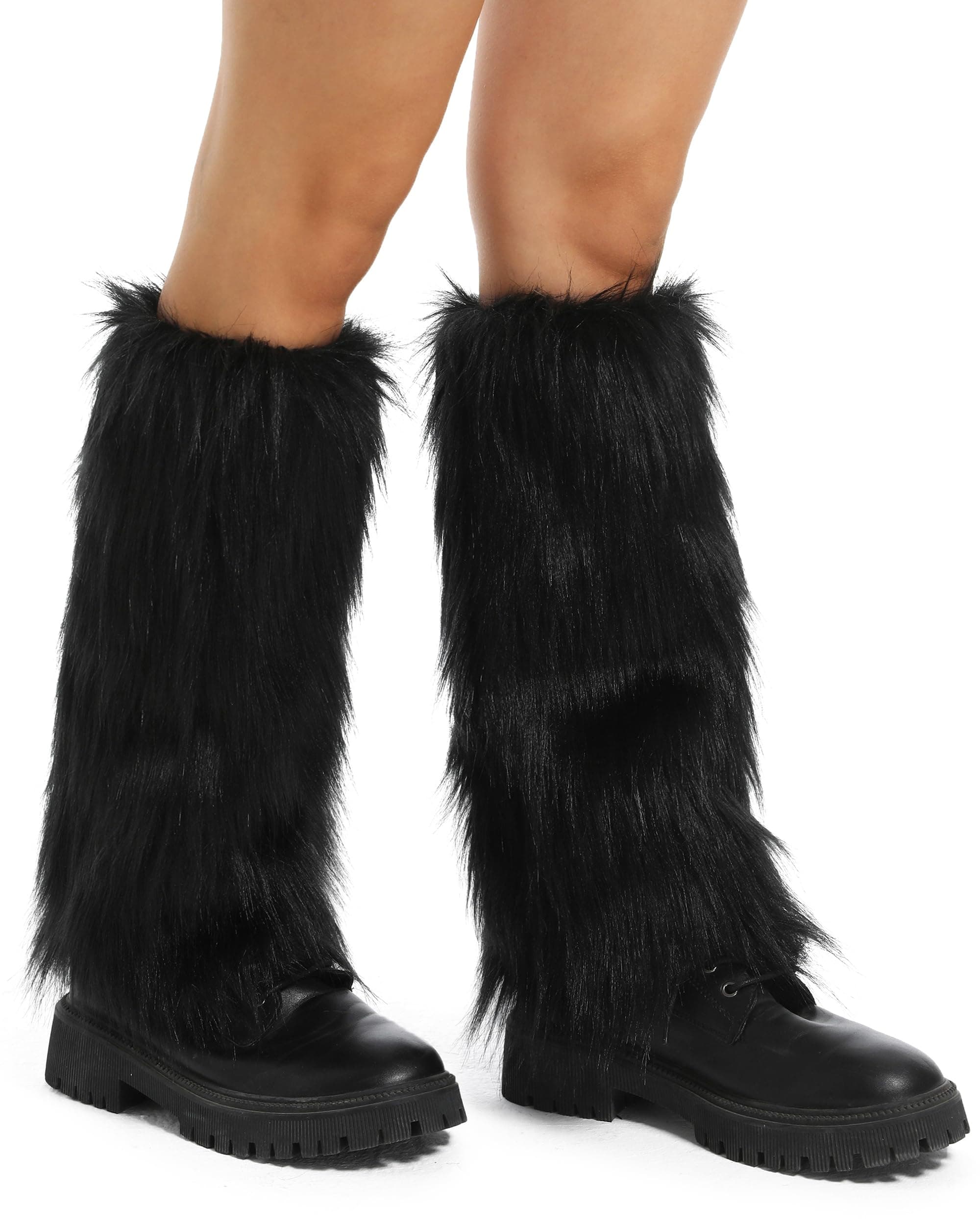 Aiphamy Women's Fluffy Faux Fur Leg Warmers for Winter