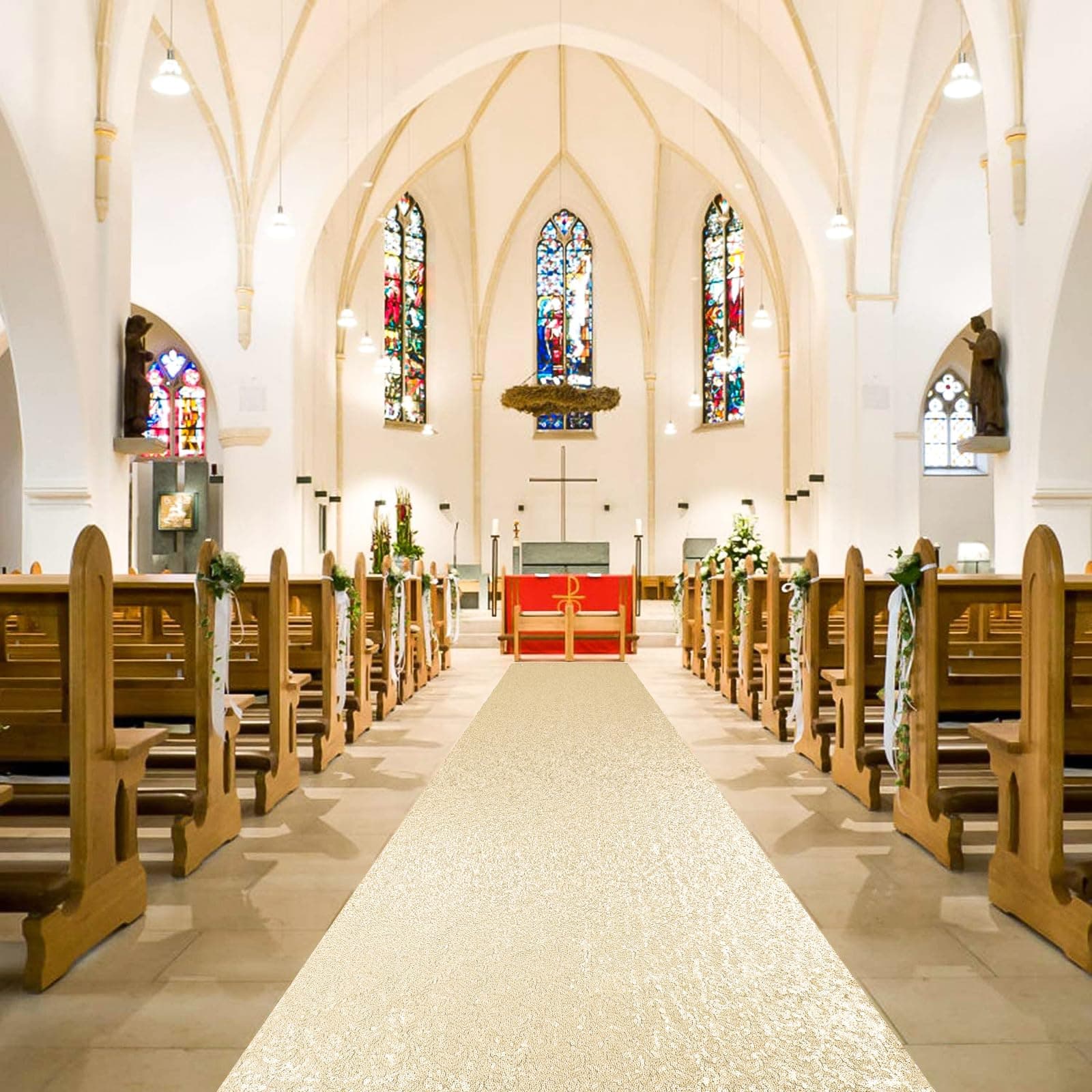 Gold Aisle Runner for Wedding Ceremony, Graduation and Birthday Decoration