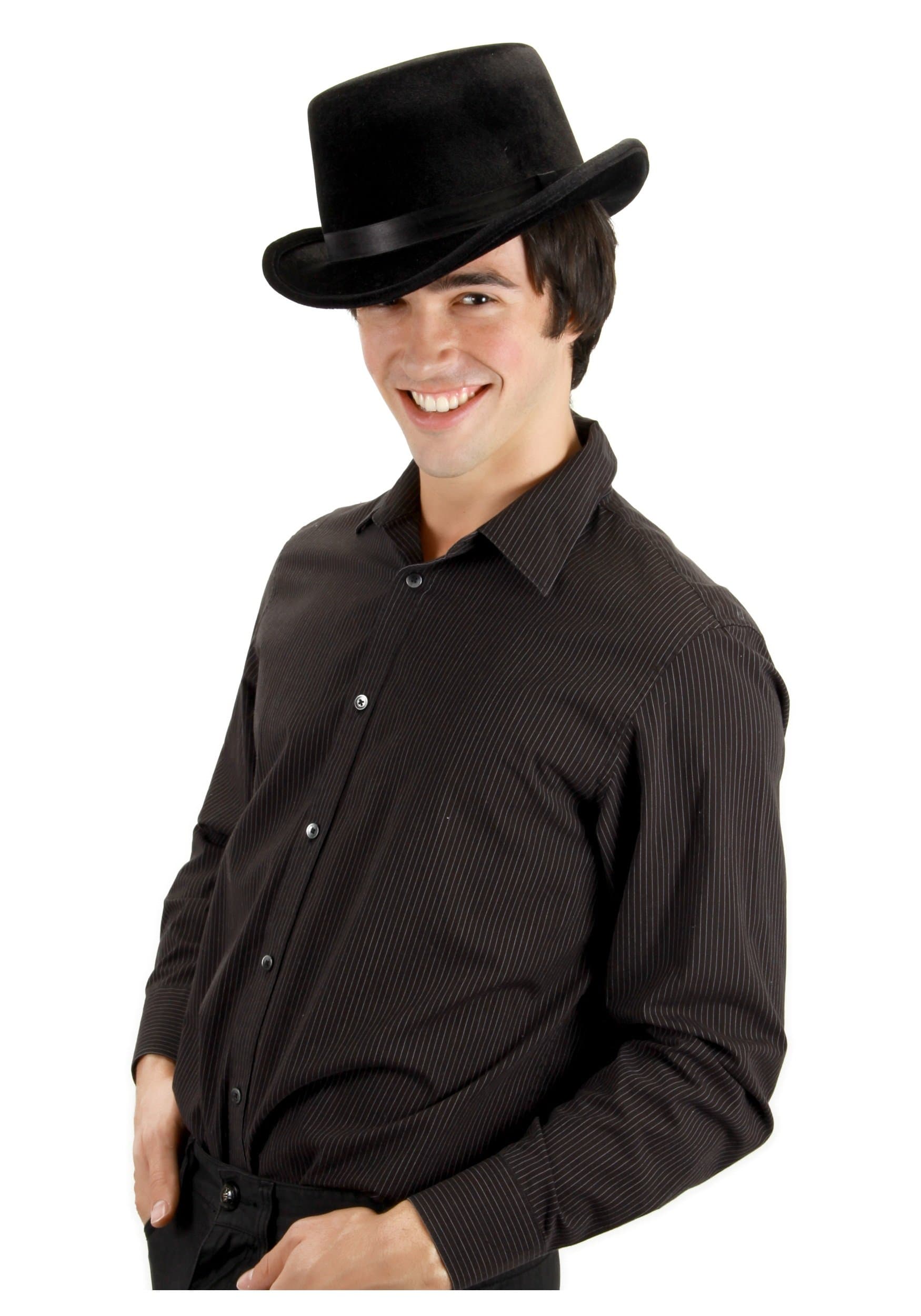 Elope Men's Black Top Hat - Sturdy Felt Construction, Adjustable Fit