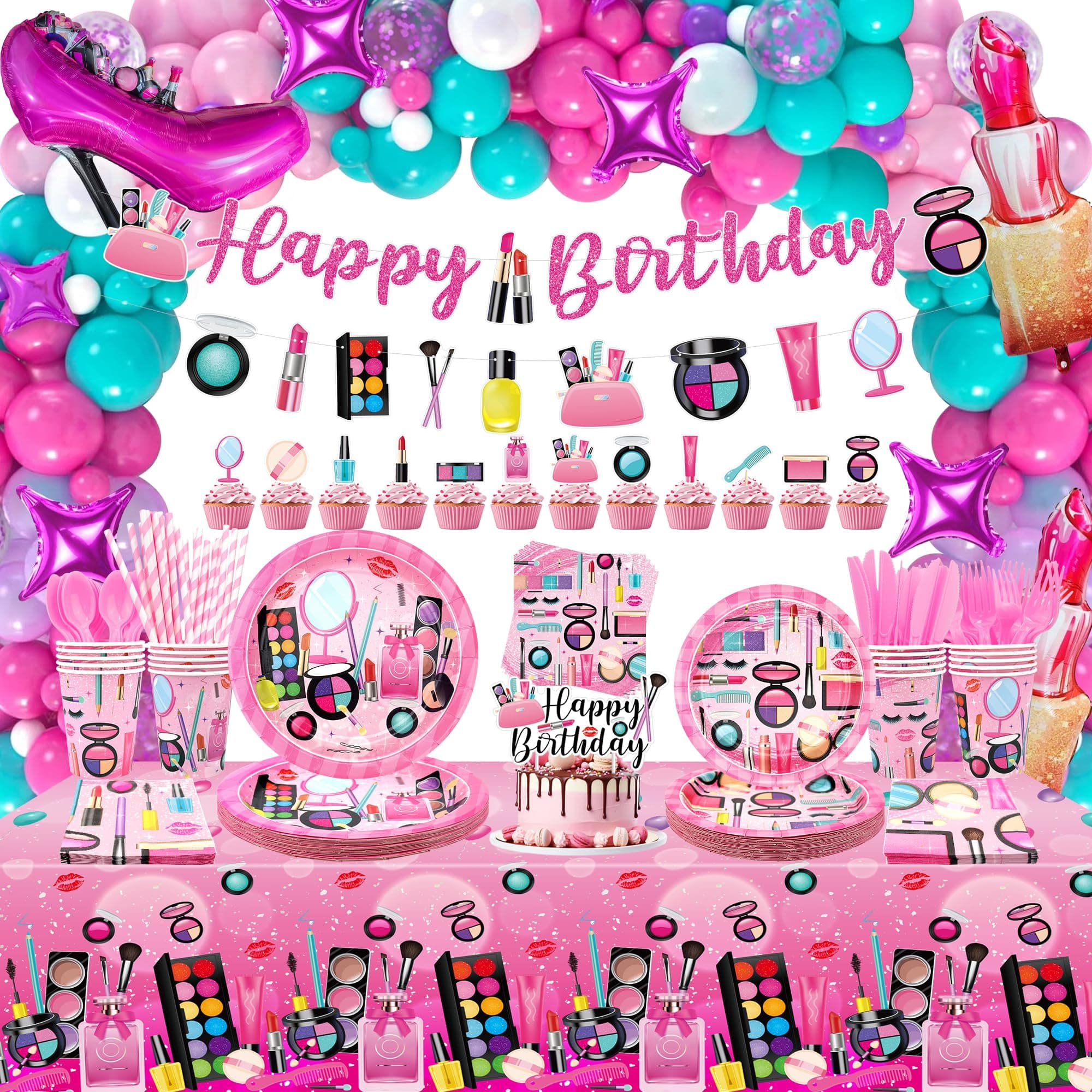 Spa Birthday Party Decorations for Girls & Women - Balloons, Favor Bags, Tableware (Banner)