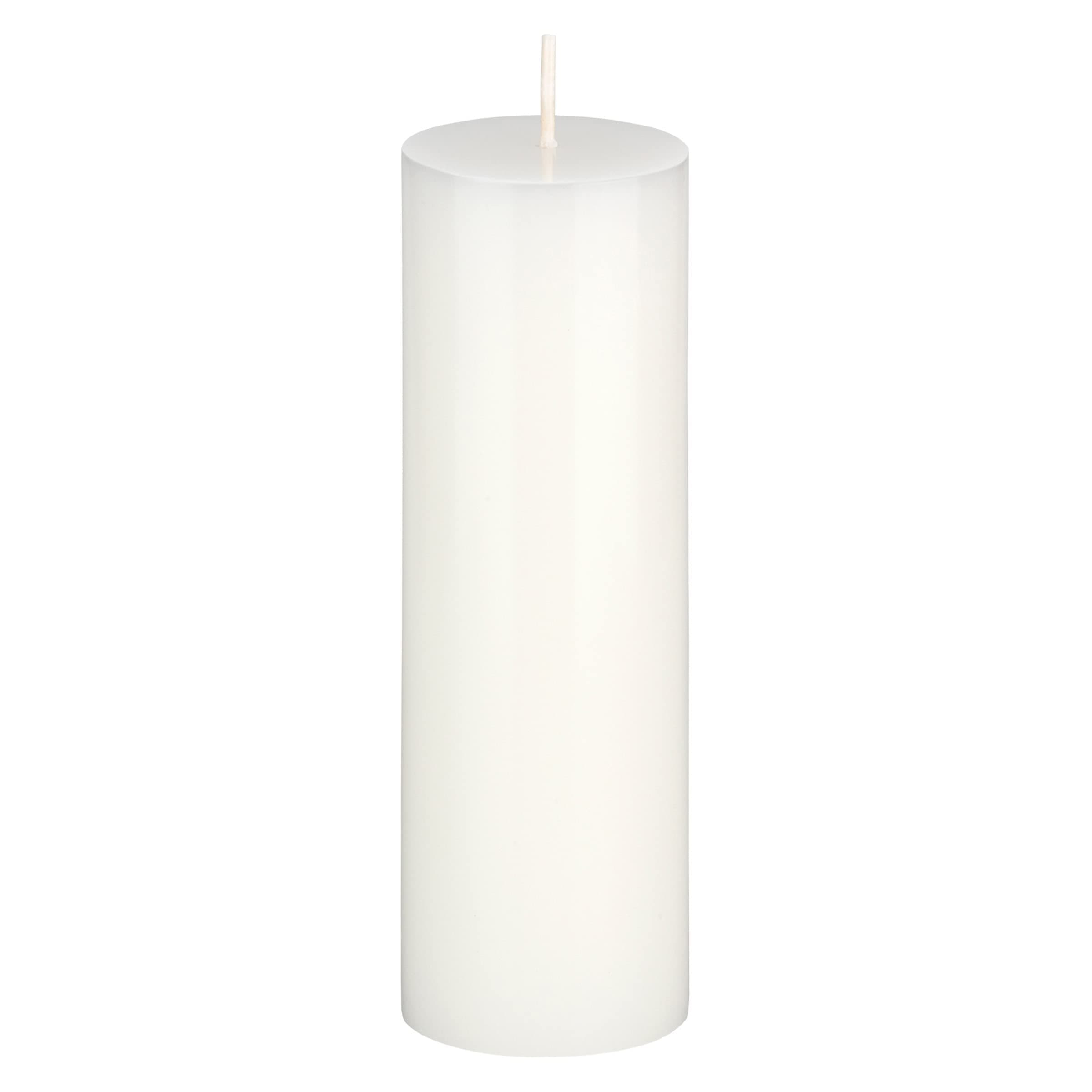Premium Hand-Poured Unscented White Pillar Candle, 2" x 6" - Home Décor Events