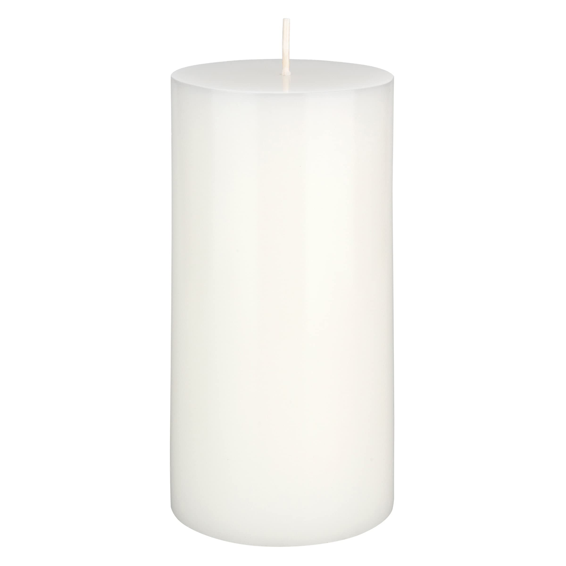 Premium Hand Poured Unscented White Pillar Candle, 3in x 6in, Home Décor