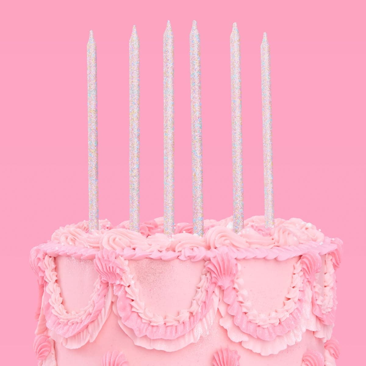 Fetti 10 Iridescent Glitter Party Cake Candles - Bachelorette Birthday Supplies