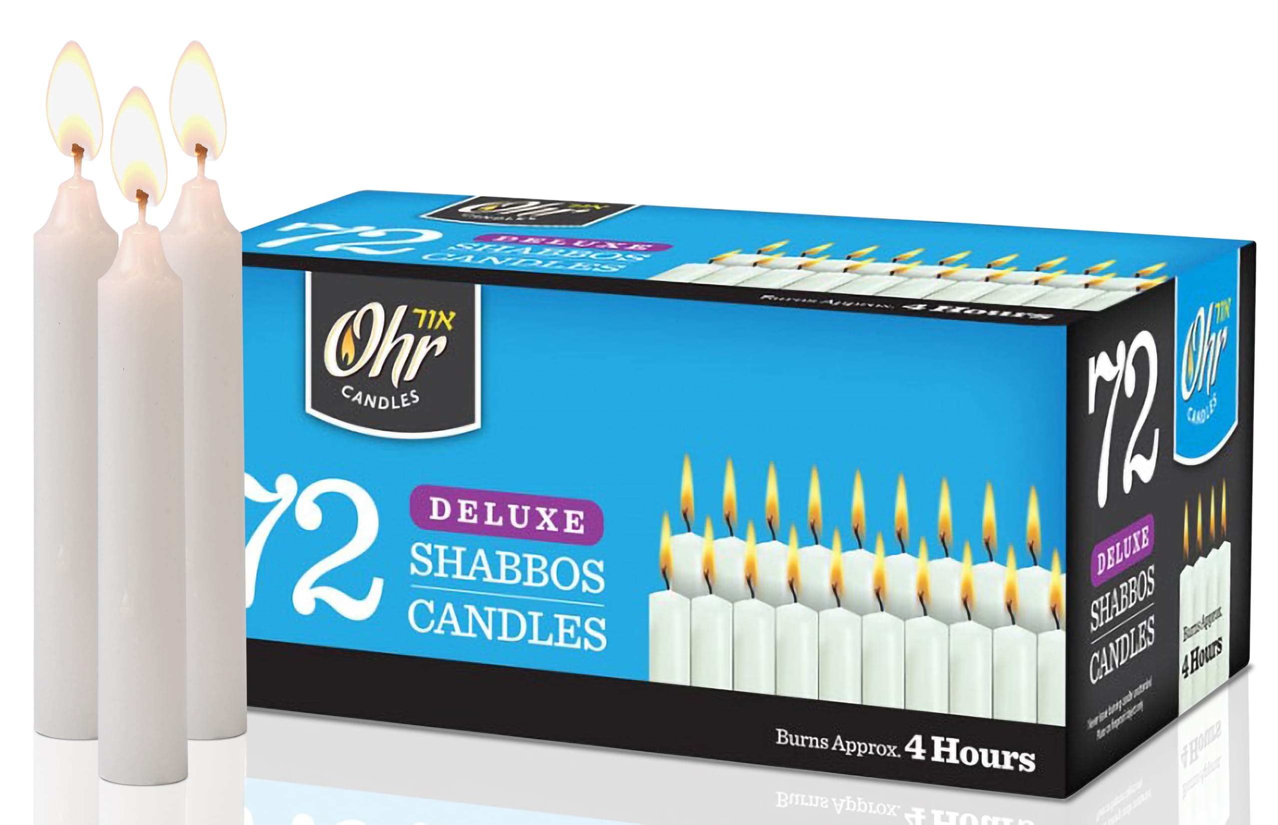 Ohr 4 Hour Ner Mitzvah Shabbat Candles - 72 Count