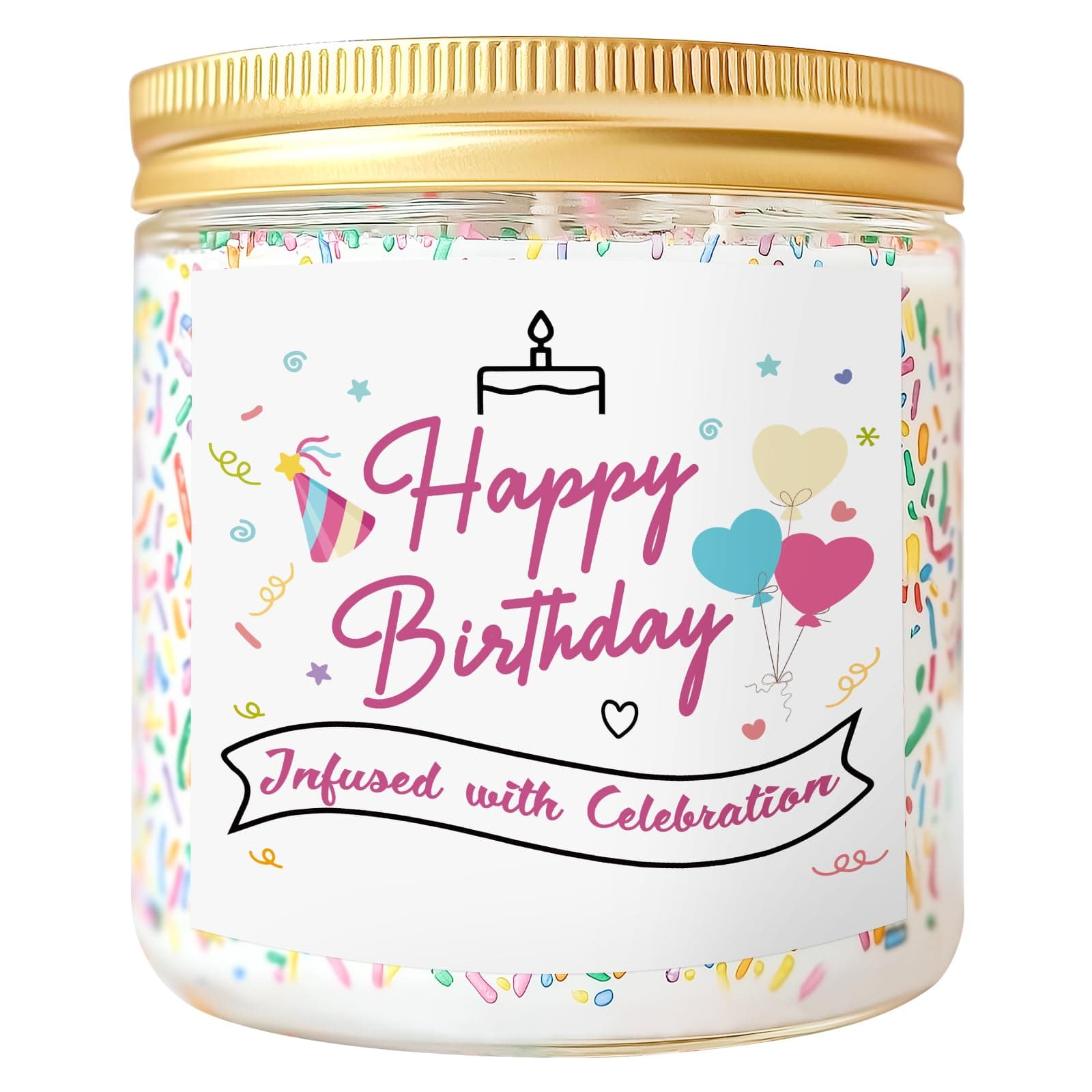 7 oz Vanilla Soy Wax Sprinkles Candle, Best Friend Birthday Gift for Women