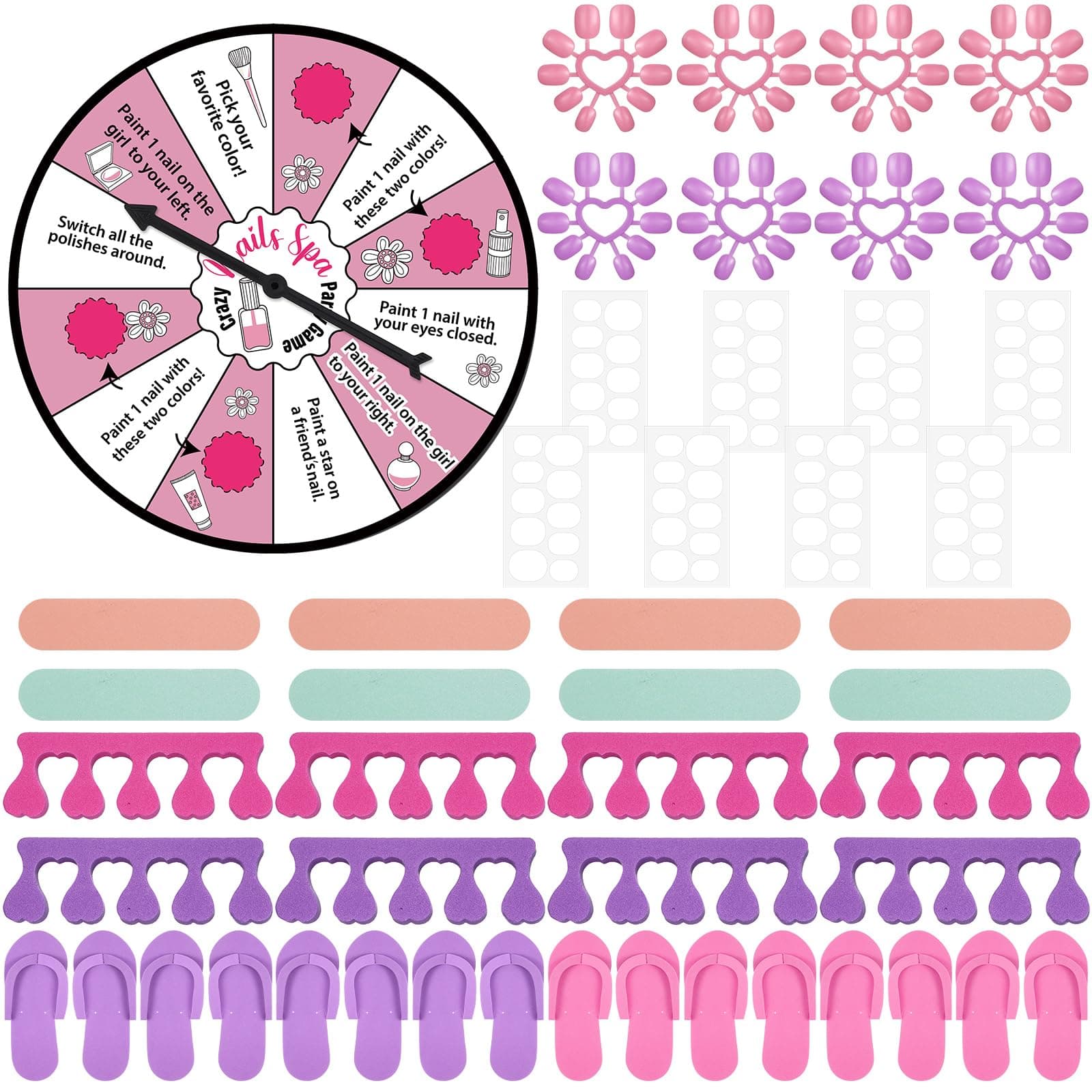 8 Set Spa Party Supplies with Nail Kits & Sleepover Favors