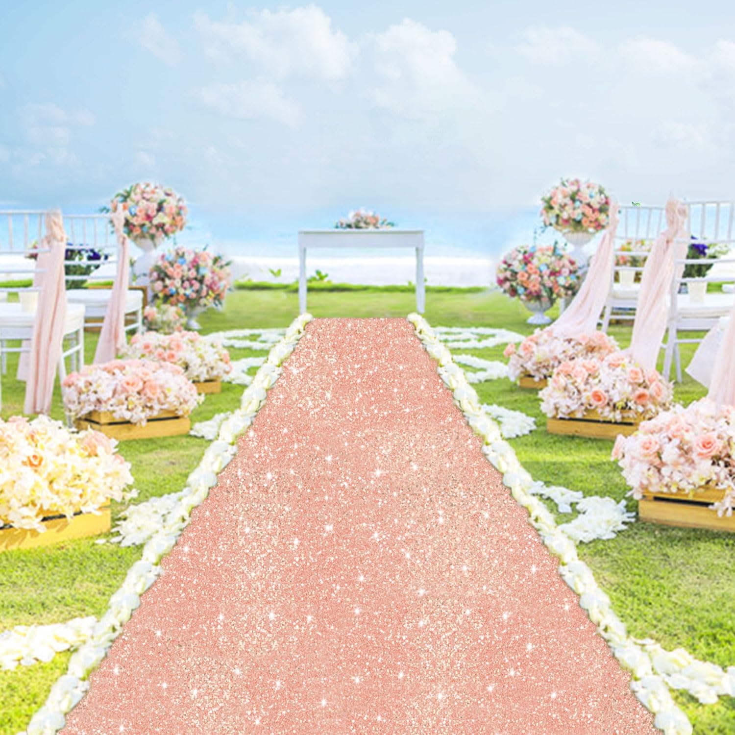Sequin Aisle Runner for Wedding Ceremony