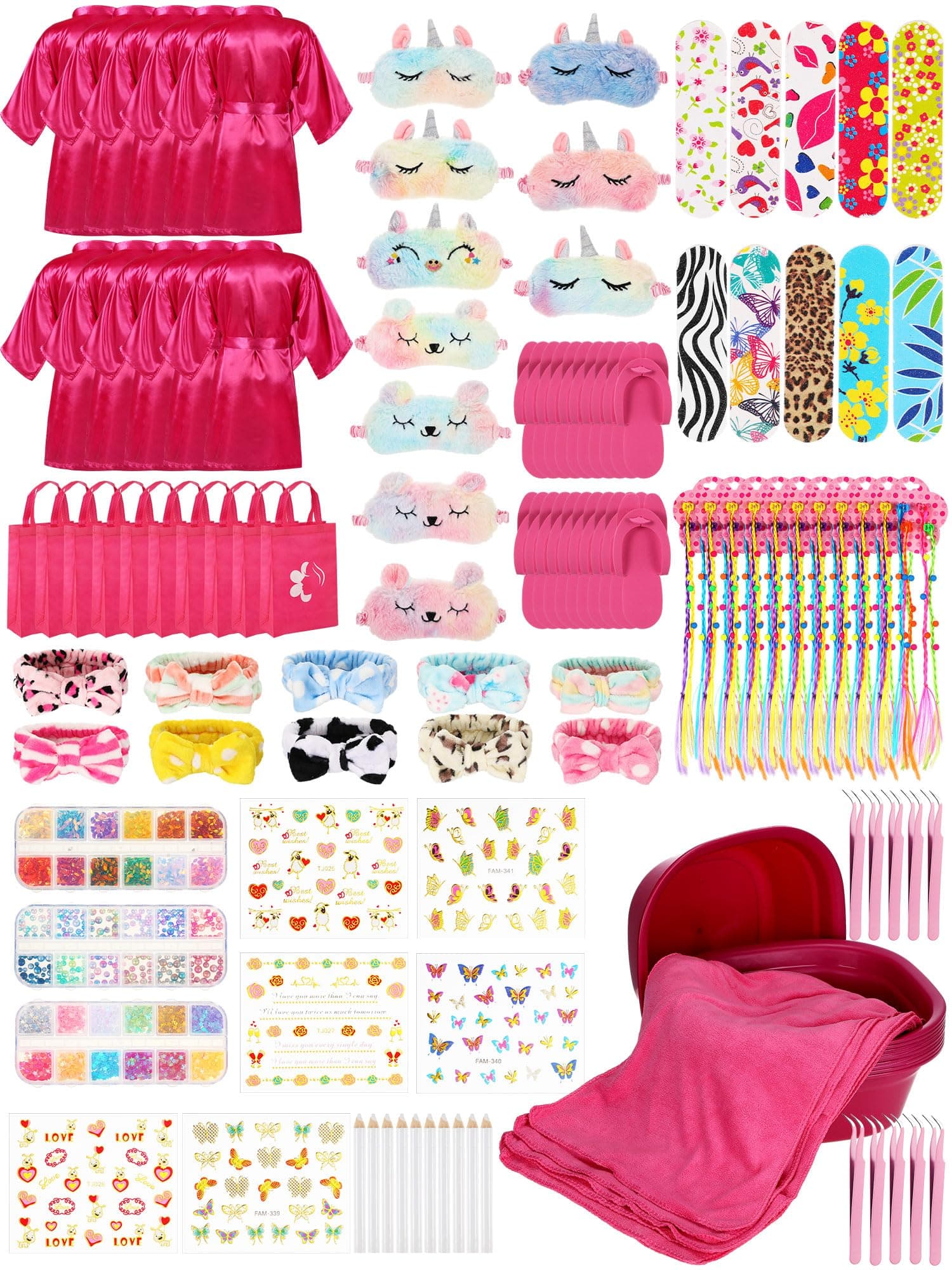 Suhine 10 Set Spa Party Supplies for Girls & Kids Birthday Favor Kit